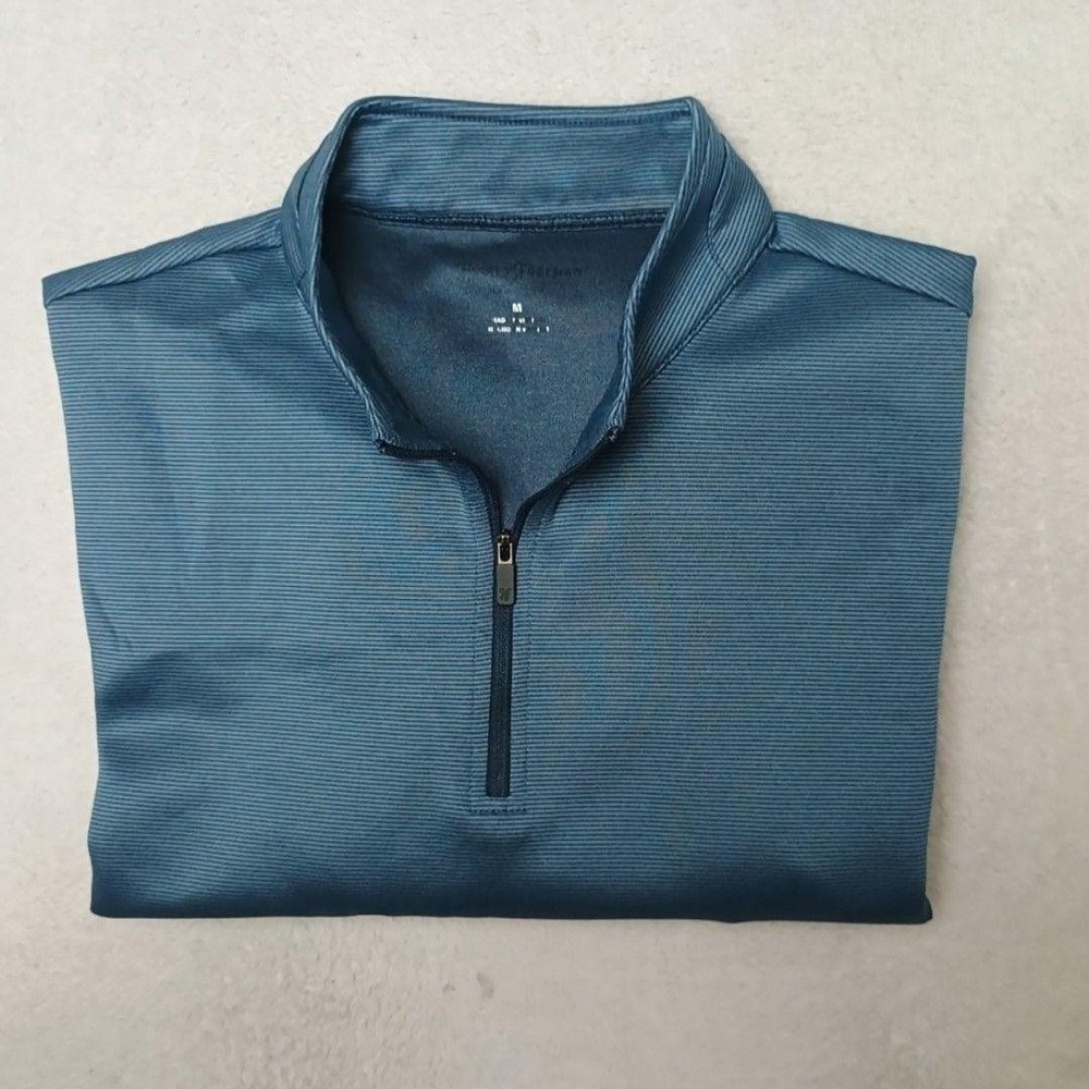Hickey Freeman Pullover Mens M Blue 1/4 Zip Mock Neck Golf Performance Stretch
